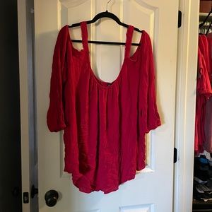 Torrid Like New Red Cold Shoulder top